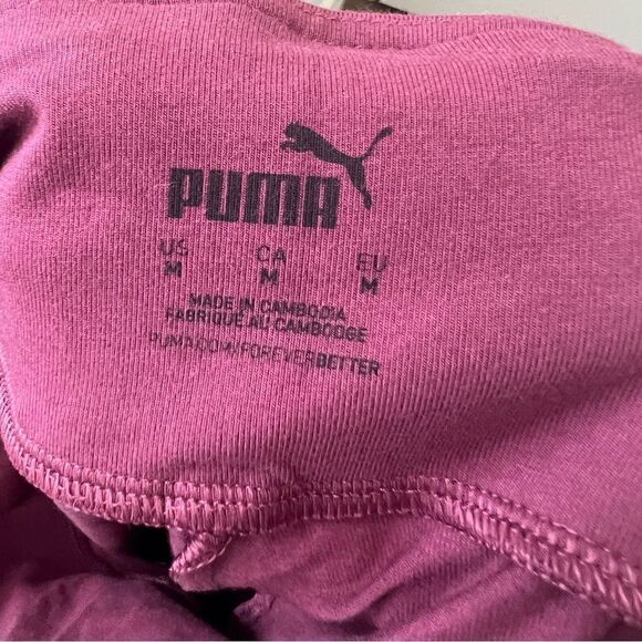 Puma Burgundy High Waist Modern Basics Sporty Leggings Size Medium - Picture 7 of 11